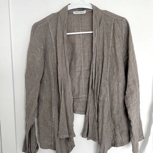 Linen/cotton jacket, taupe/beige, size L.